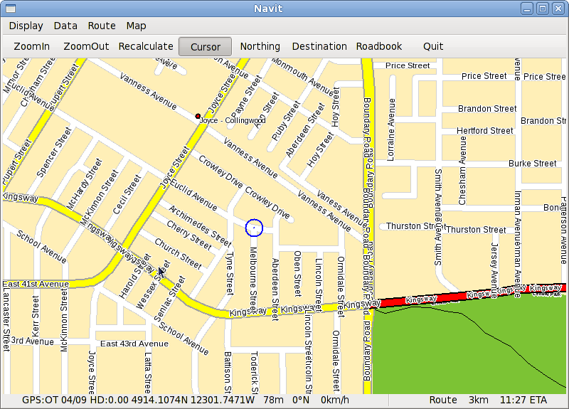 Navit showing my location