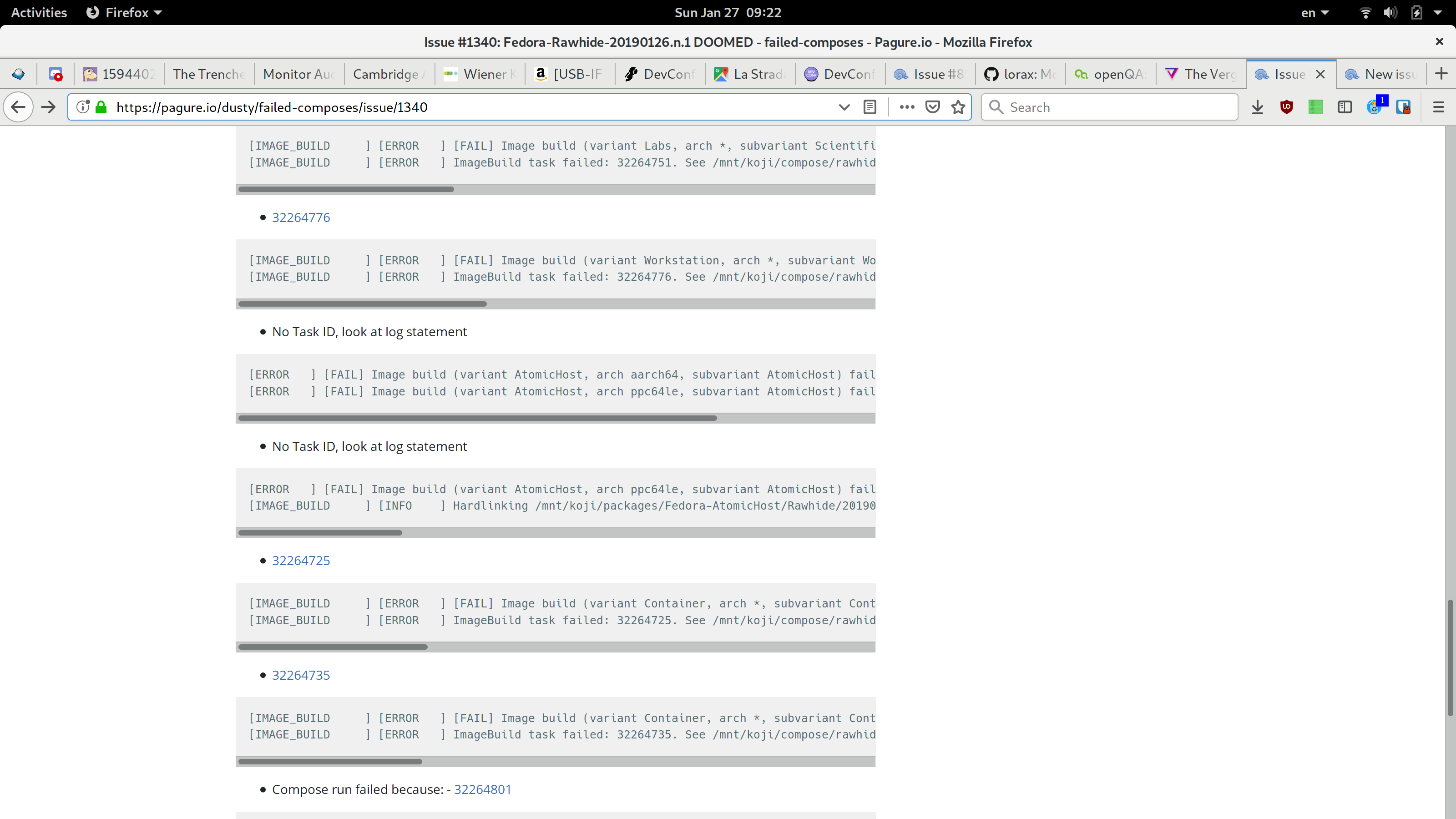 Pagure issue with chopped-off code blocks